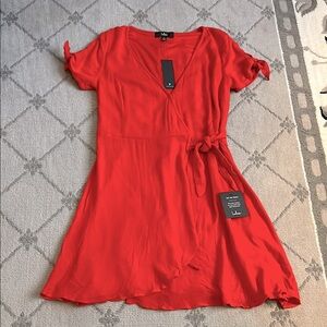 Lulu's Coral  Wrap Sundress